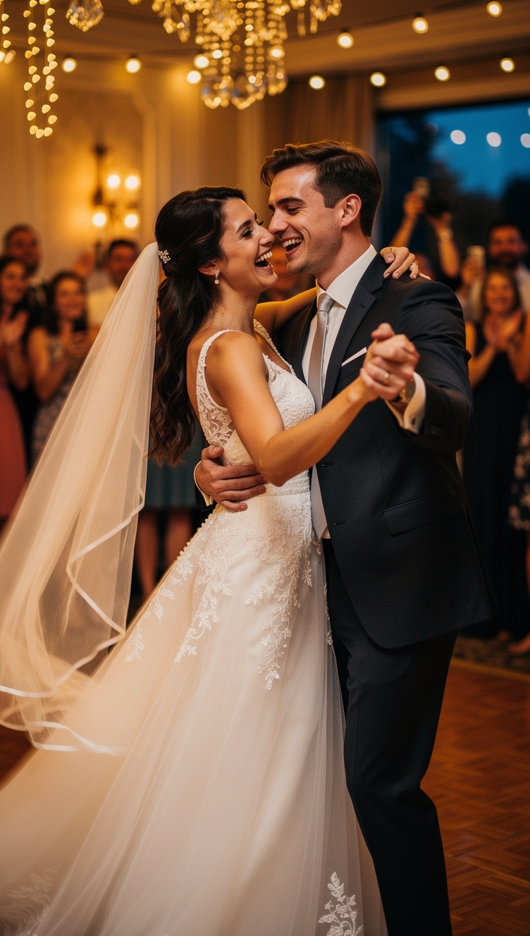 Émotion intense des mariés découvrant leur chanson personnalisée